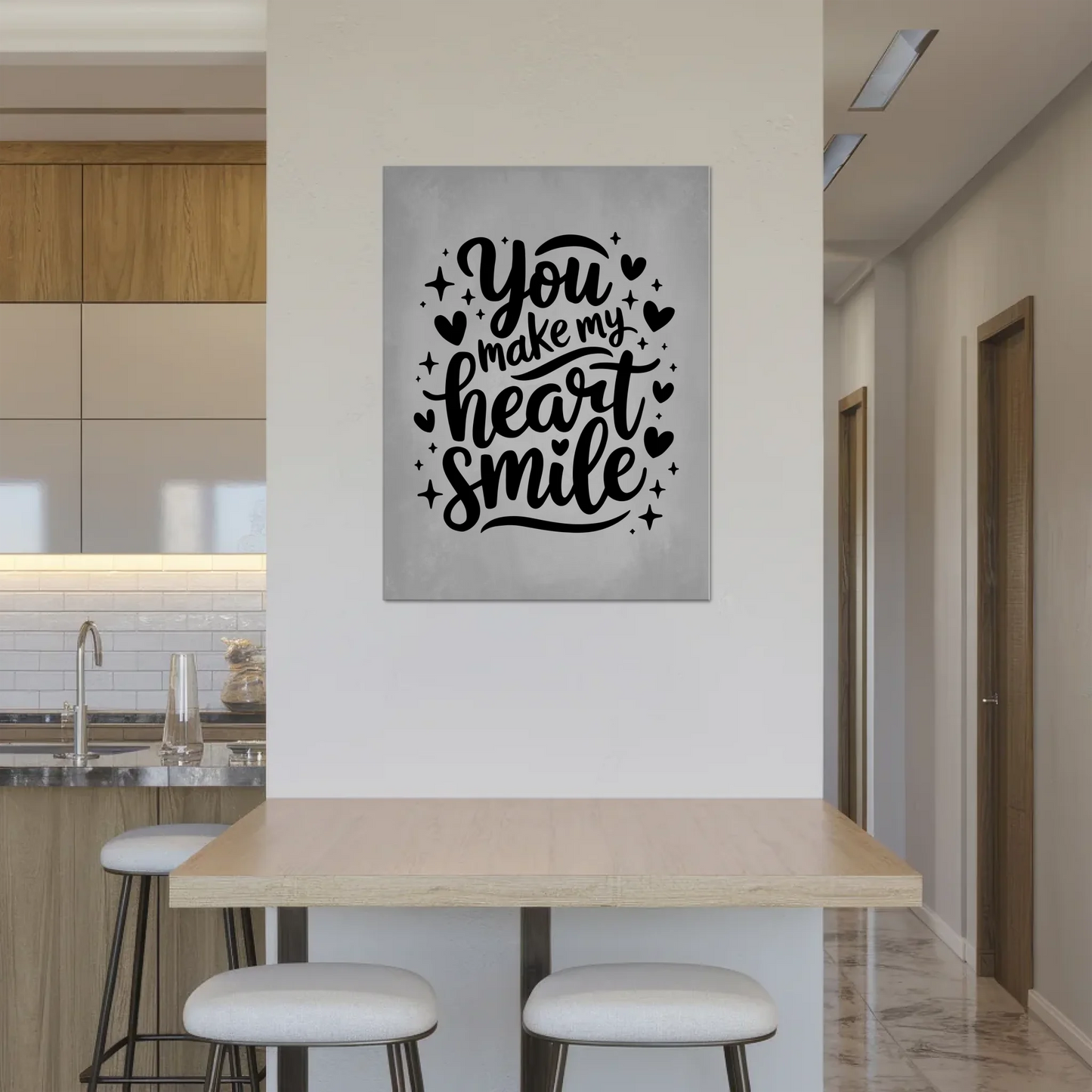Spruch Fotoboard Magnet Wandbild You Make My Heart Smile