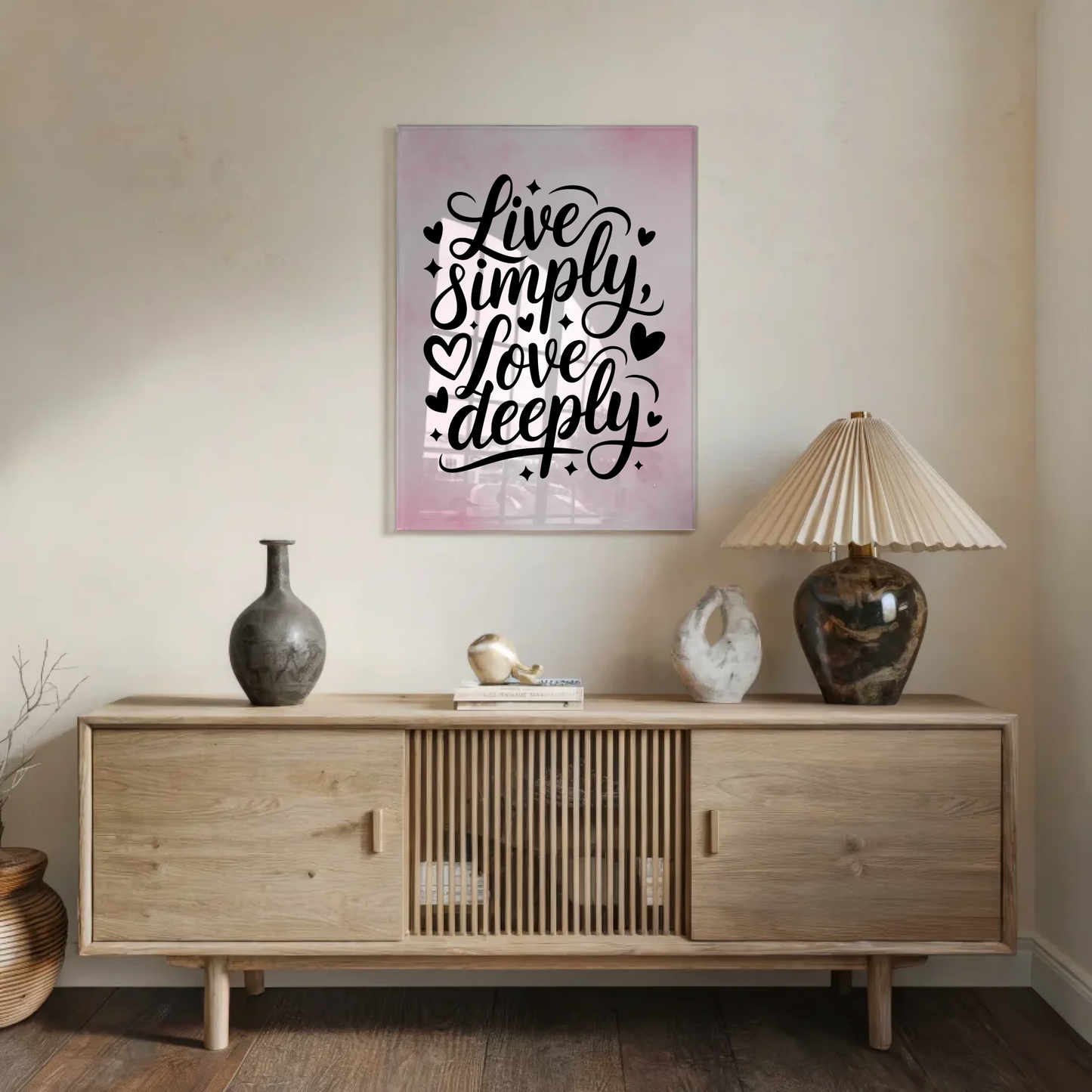 Wandbild Acrylglas Live Simply Love Deeply Geschenk
