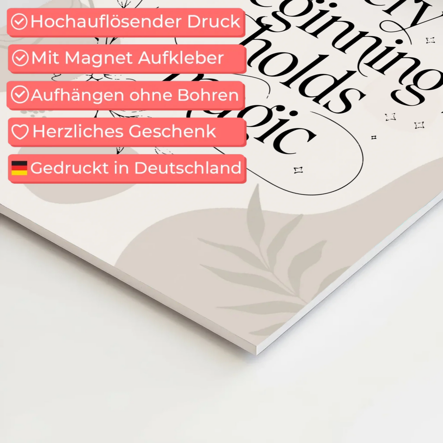 Sprüche Poster Magentisch Every Beginning Holds Magic