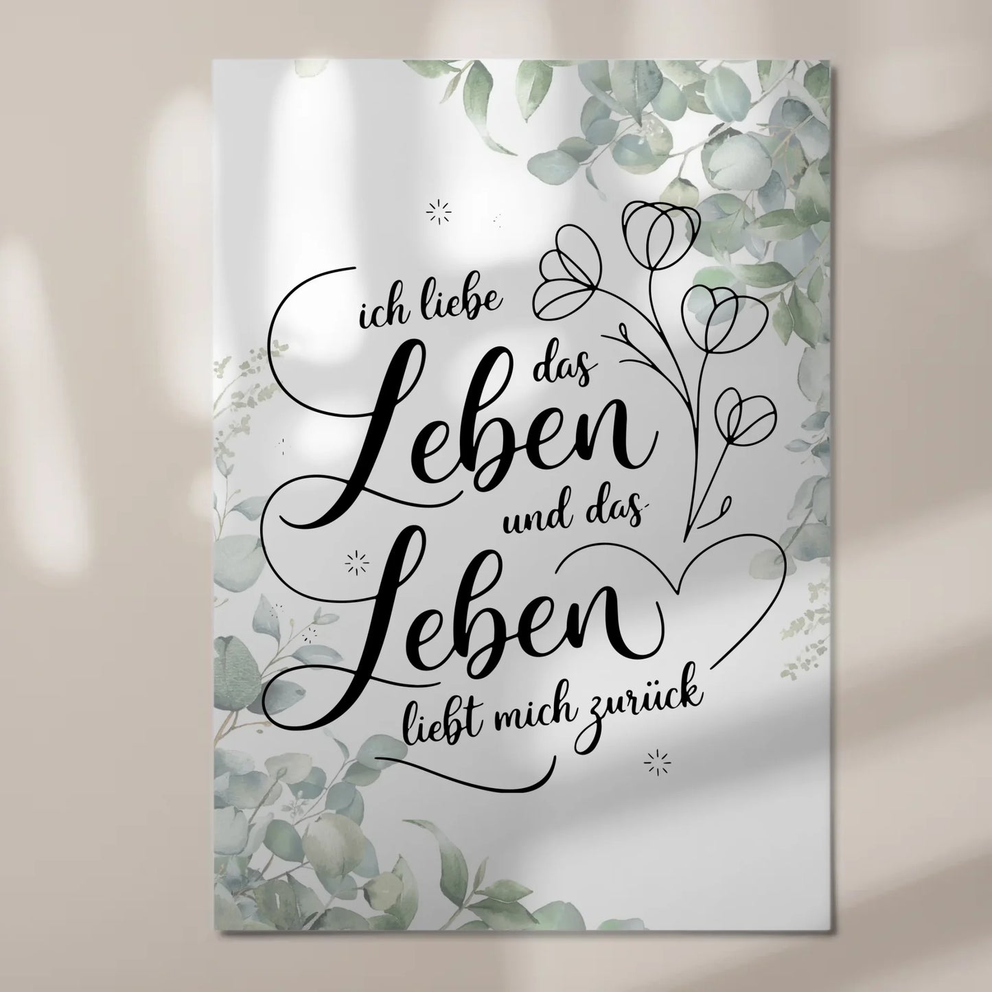 Affirmation Magnet Poster Spruch Ich liebe das Leben