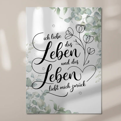 Affirmation Magnet Poster Spruch Ich liebe das Leben