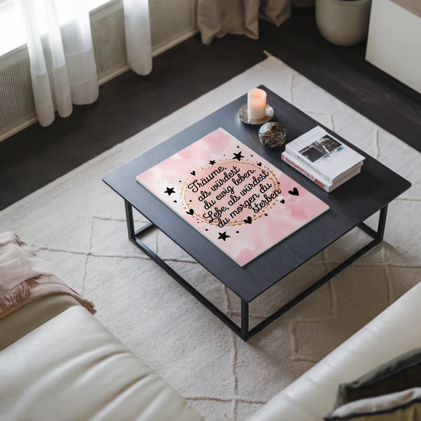 Magnet Poster Spruch Träume Lebe Ewig Leben Morgen