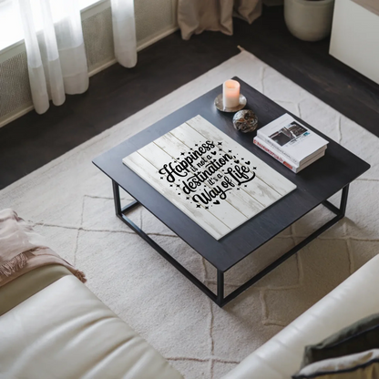 Magnet Poster mit Spruch Happiness is not a destination