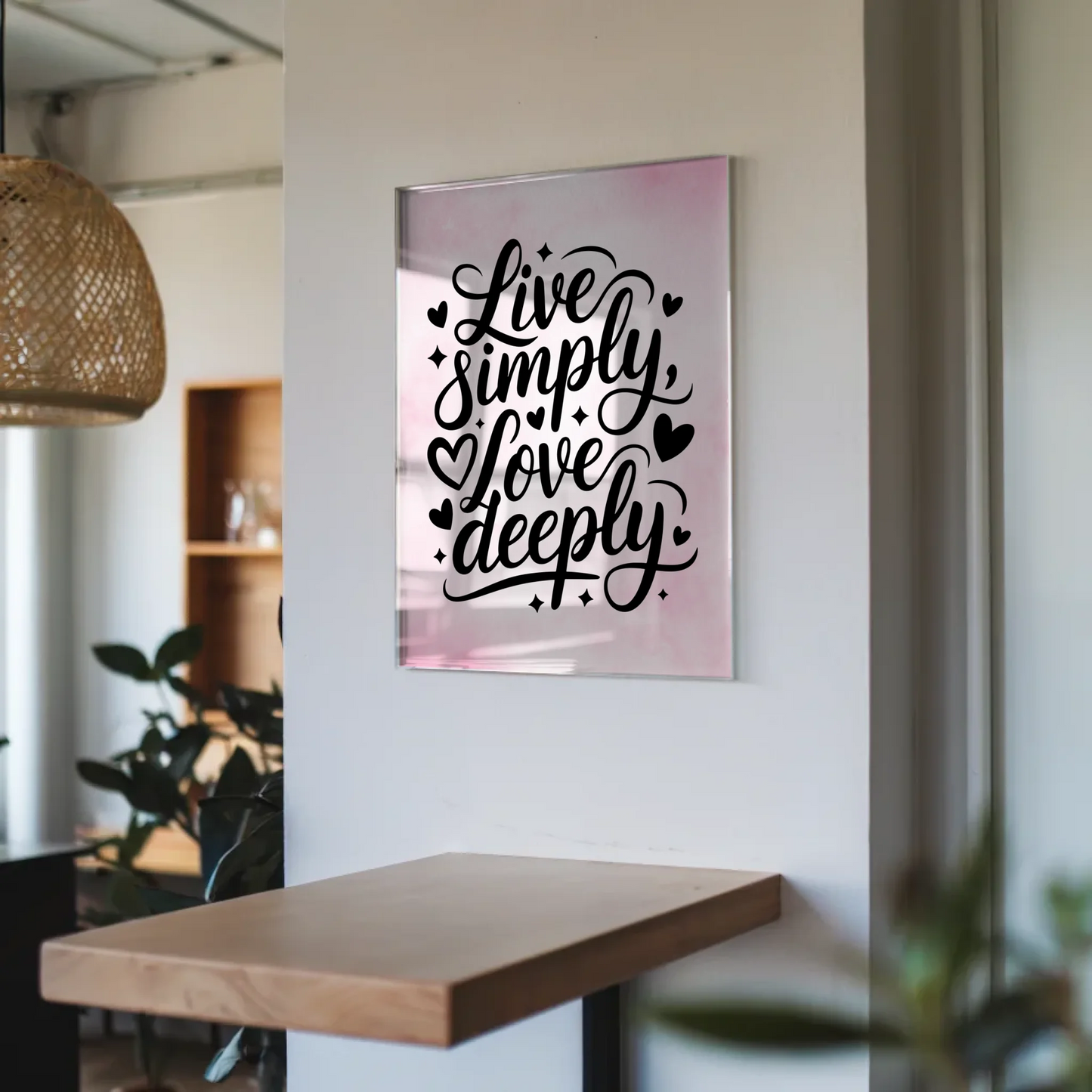 Wandbild Acrylglas Live Simply Love Deeply Geschenk