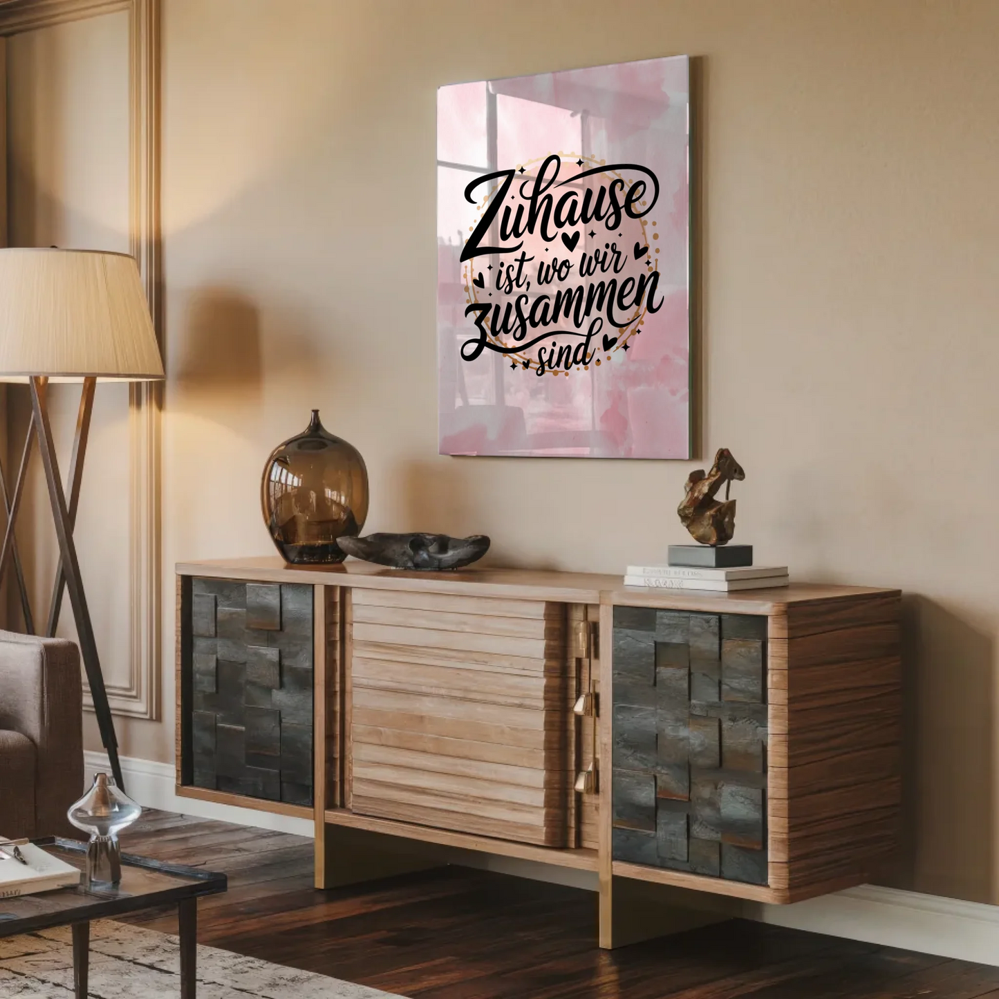 Wandbild Acrylglas Zuhause ist wo wir zusammen sind