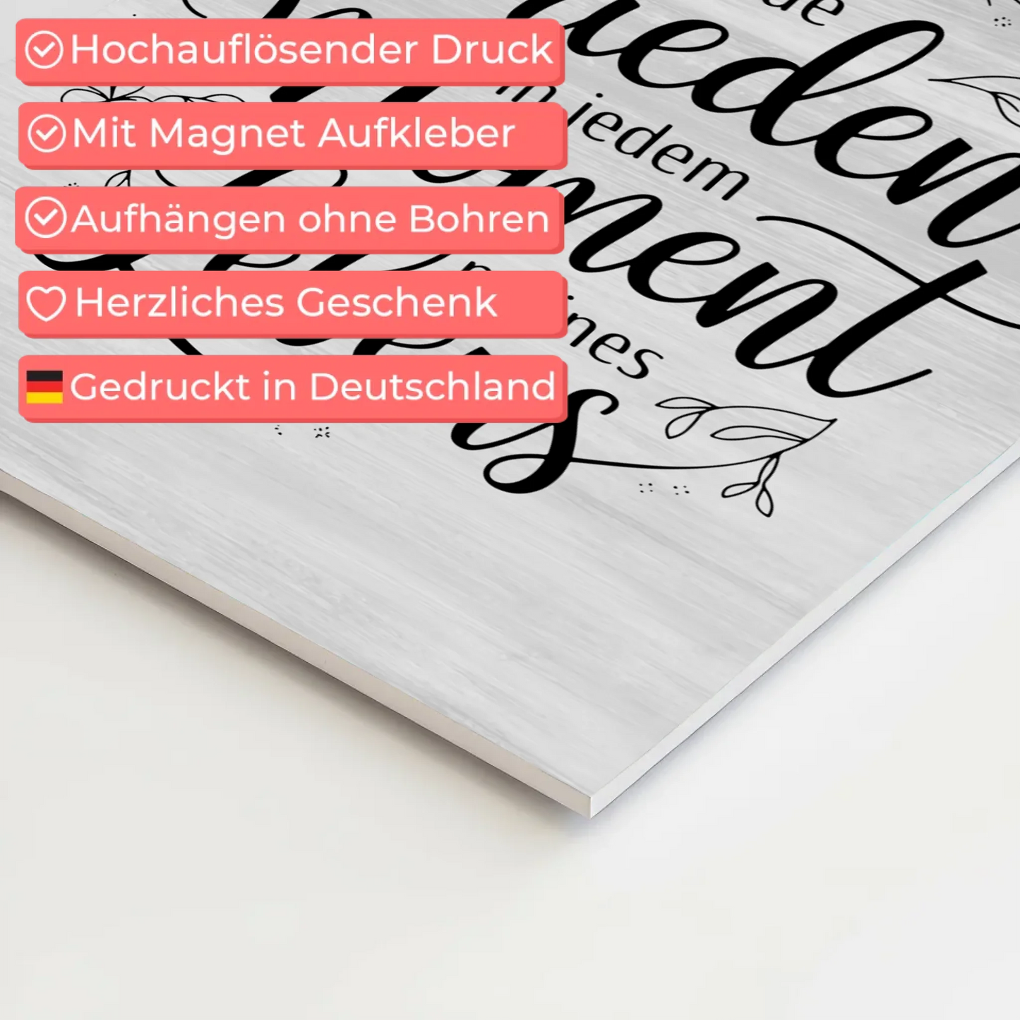 Magnetisches Sprüche Poster Affirmation Frieden im Leben