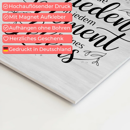 Magnetisches Sprüche Poster Affirmation Frieden im Leben