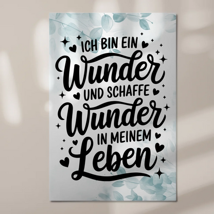 Affirmation Magnet Poster: Ich bin ein Wunder, positiv