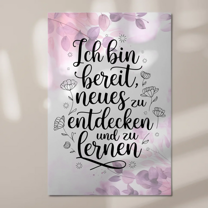 Positives Wandbild Magnet: Spruch Affirmation Ich bin bereit