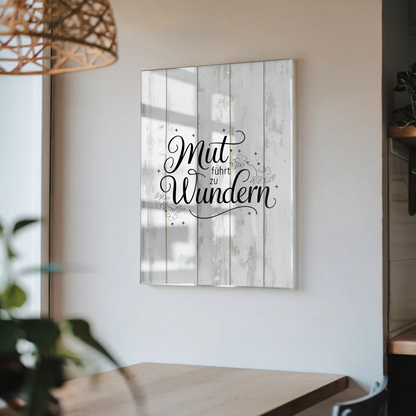 Acrylglas Mit Foto Mut Führt Zu Wundern Geschenk