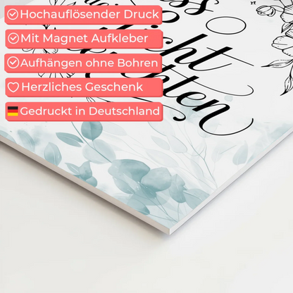 Spruch Fotoboard Magnet Wandbild Lass dein Licht leuchten