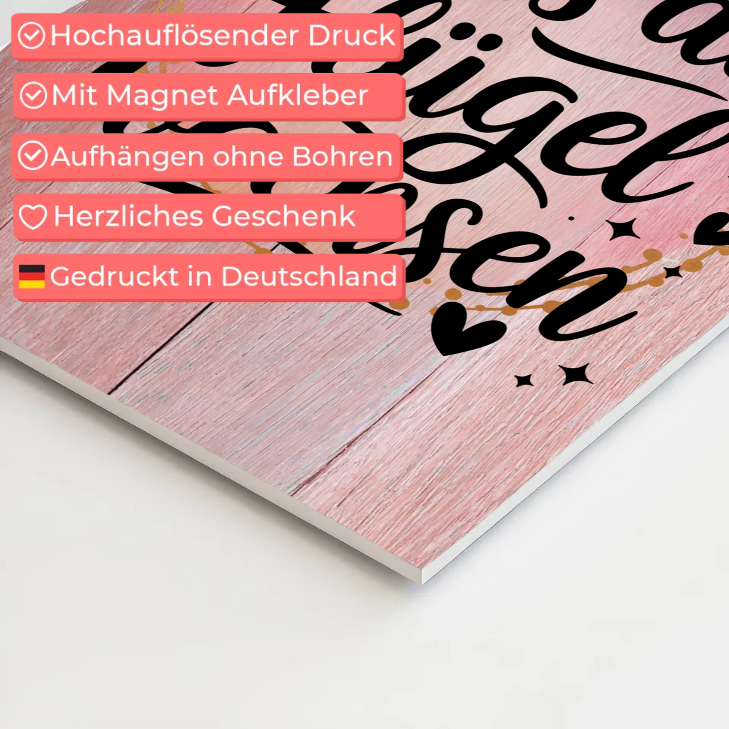 Spruch Fotoboard Magnet Wandbild Lass dir Flügel wachsen