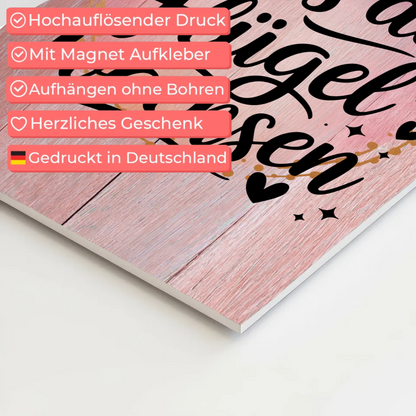 Spruch Fotoboard Magnet Wandbild Lass dir Flügel wachsen