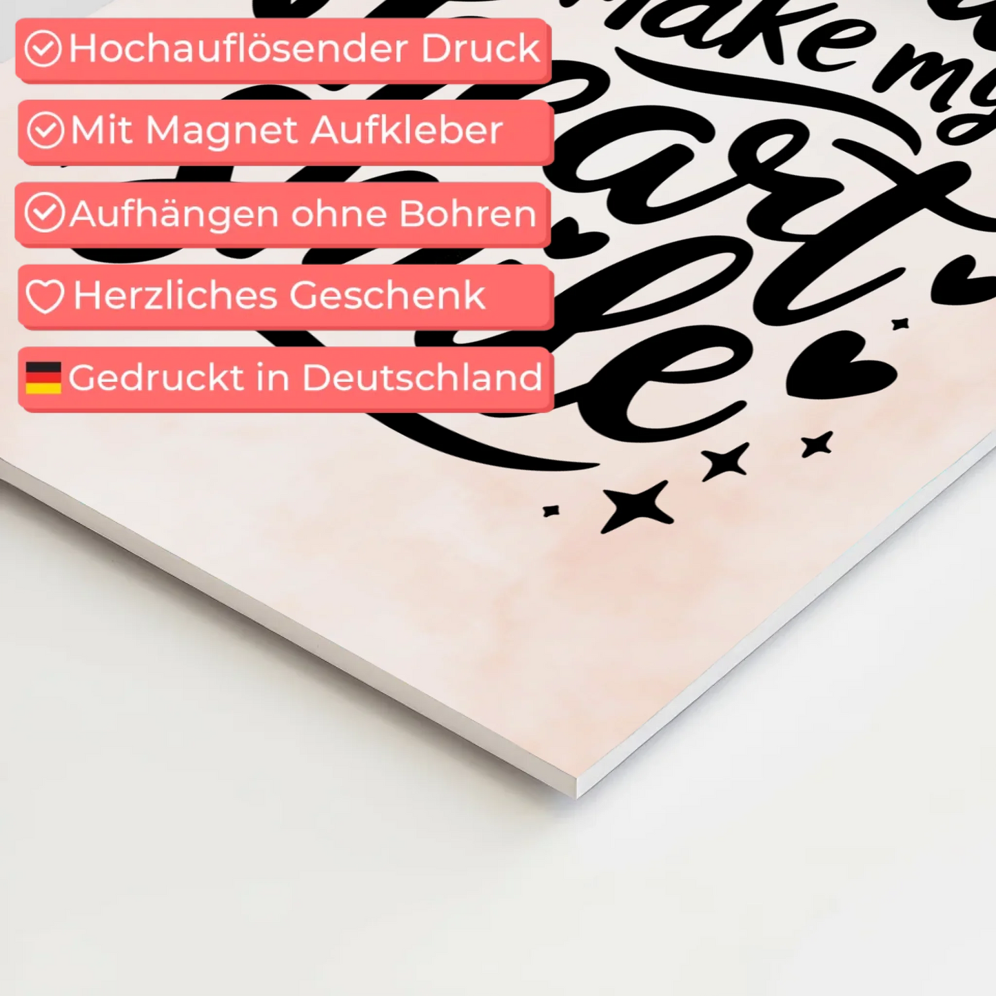 Magnet Poster Spruch You Make My Heart Smile Geschenk