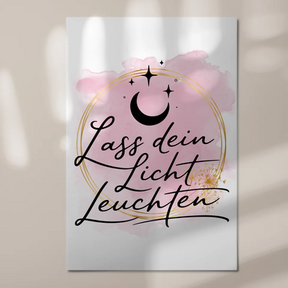 Magnet Poster mit Spruch Affirmation Lass dein Licht leuchten