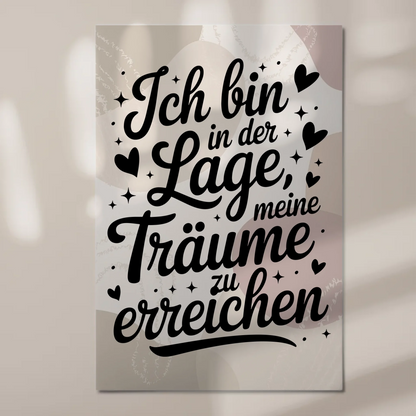 Sprüche Poster Magnetisch Affirmation Träume Erreichen