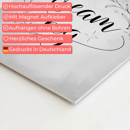 Sprüche Poster Magentisch Dream Big personalisiert