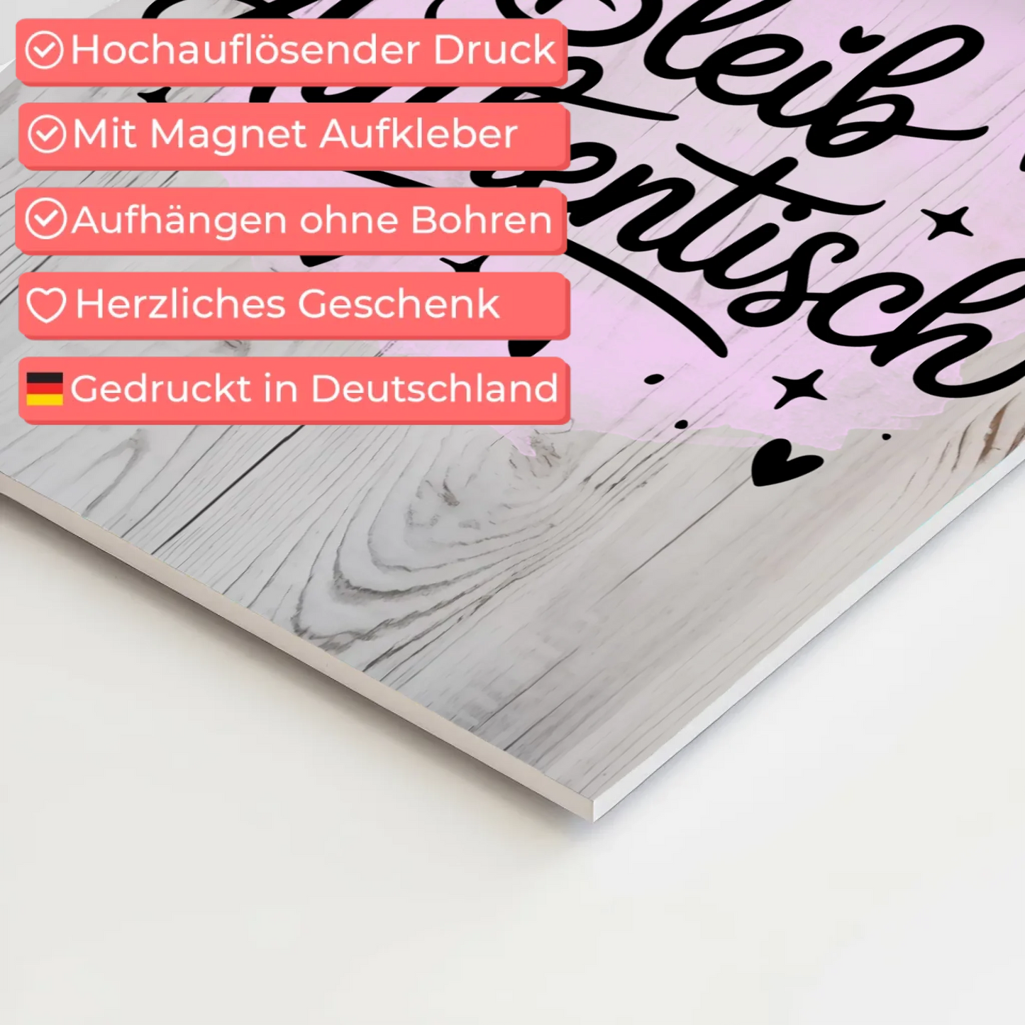 Magnet Poster Spruch Bleib authentisch personalisiert