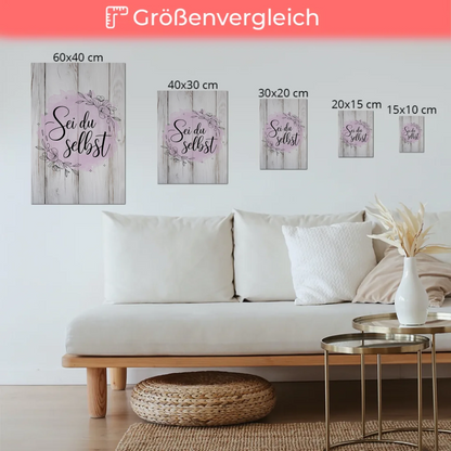 Spruch Fotoboard Magnet Wandbild Sei du selbst Geschenk