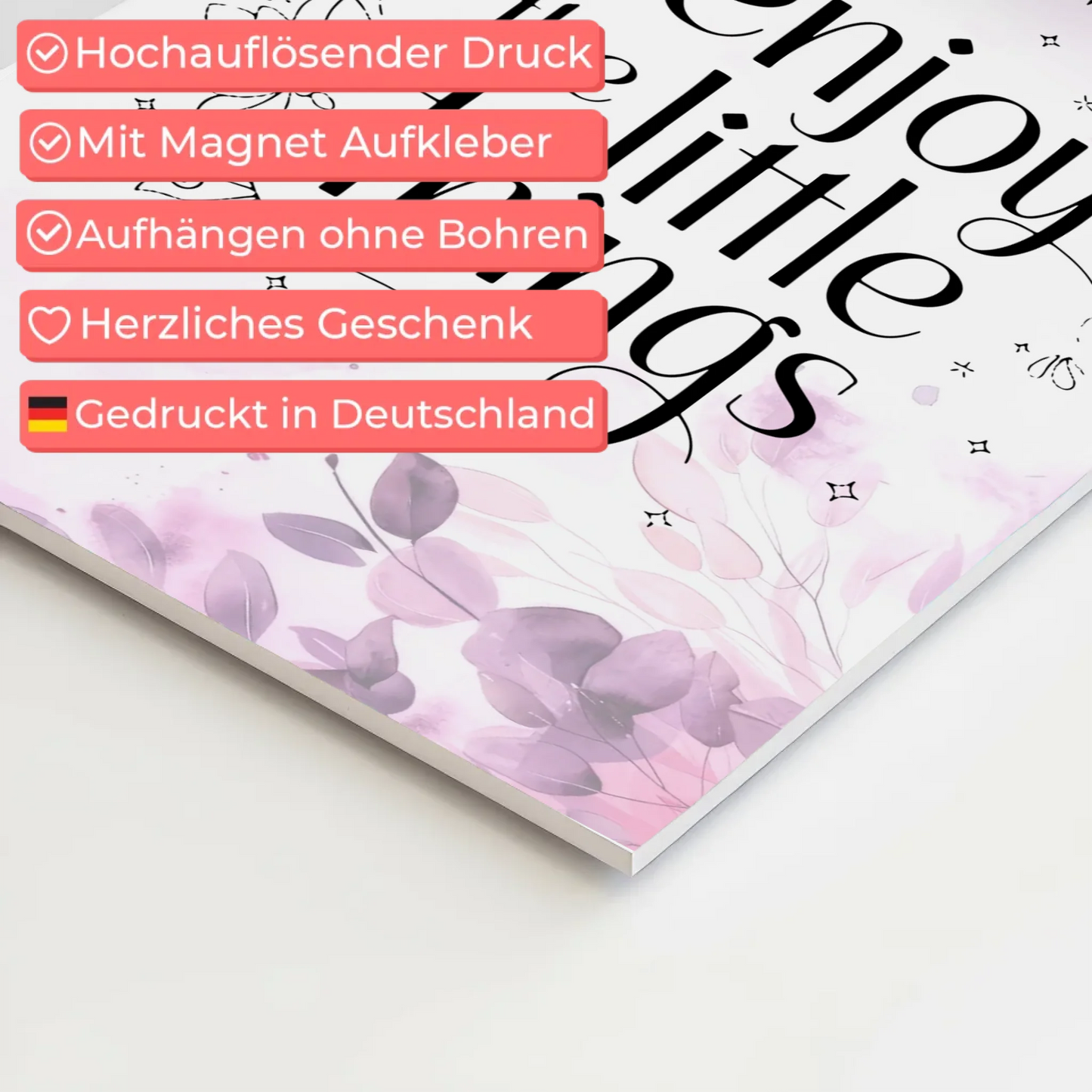 Magnet Poster Spruch Enjoy the Little Things Geschenk
