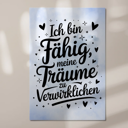 Magnet Poster mit Spruch Affirmation Positiv Träume