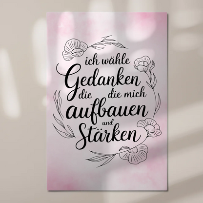 Magnetisches Wandbild Spruch Affirmation Gedanken stärken