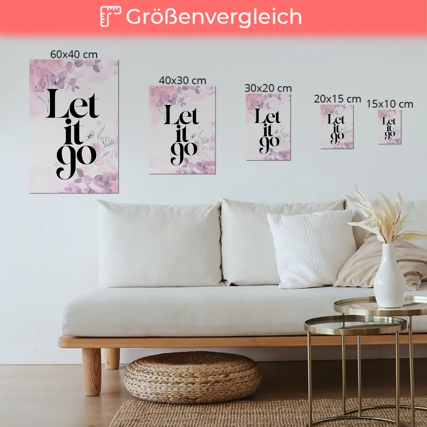 Magnet Poster mit Spruch Let it go personalisiert