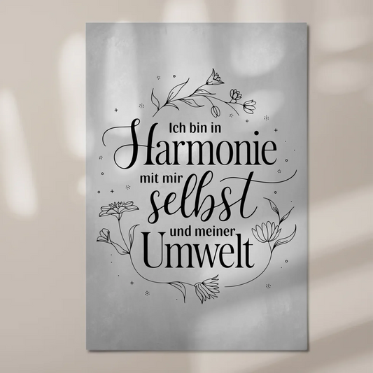 Affirmation Magnet Wandbild Ich bin in Harmonie Poster