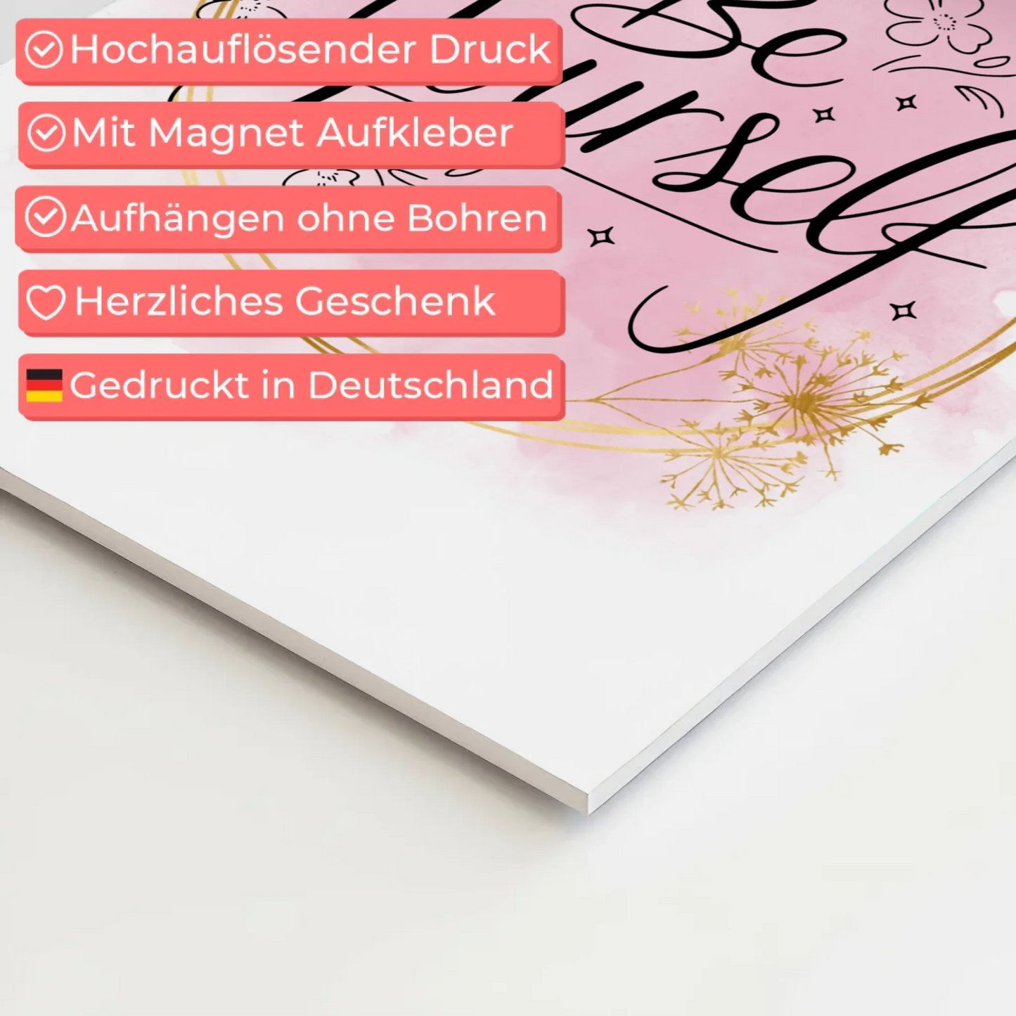 Spruch Fotoboard Magnet Wandbild Be Yourself Geschenk