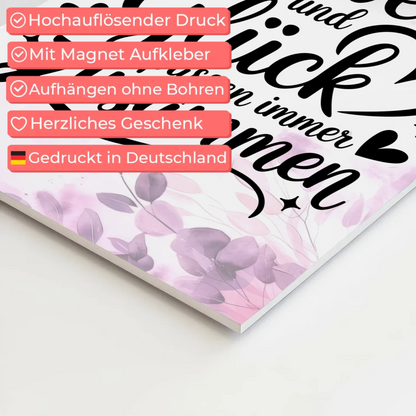 Spruch Fotoboard Magnet Wandbild Liebe Glück Geschenk