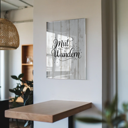 Acrylglas Mit Foto Mut Führt Zu Wundern Geschenk