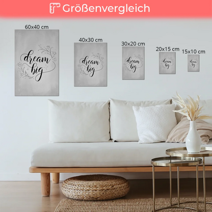 Sprüche Poster Magentisch Dream Big personalisiert