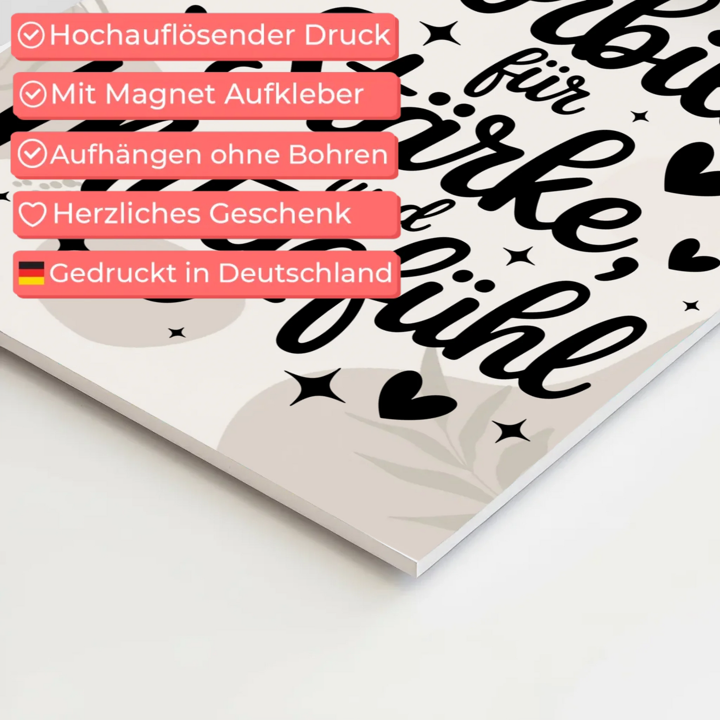 Magnetisches Wandbild Spruch Affirmation Vorbild Liebe