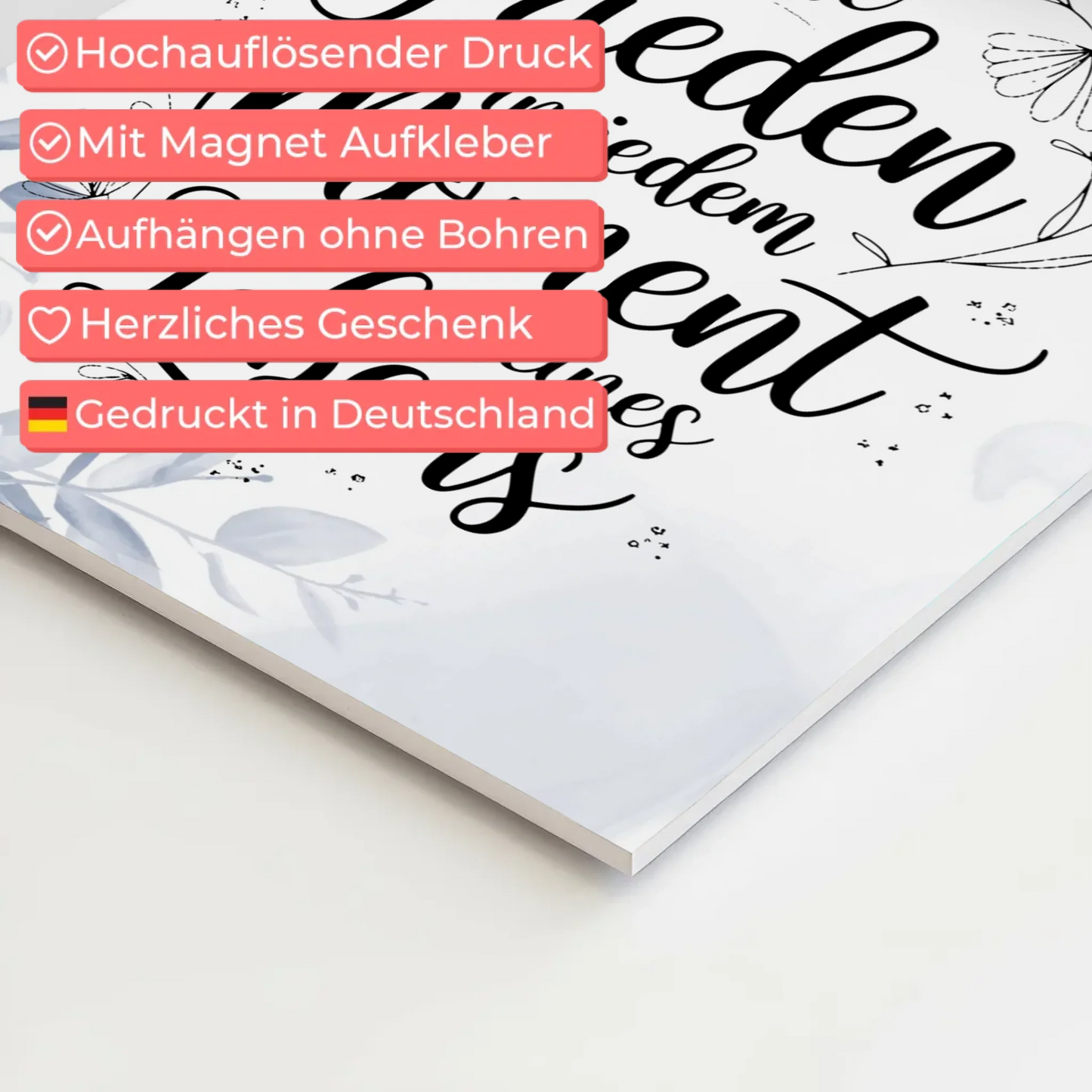 Magnet Poster mit Spruch Affirmation Positiv Frieden Leben