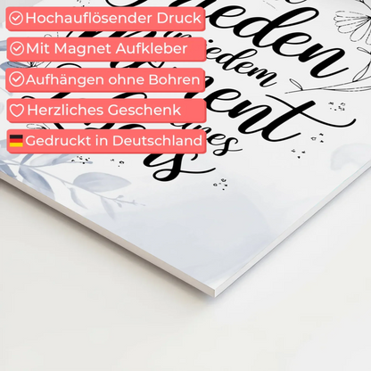 Magnet Poster mit Spruch Affirmation Positiv Frieden Leben