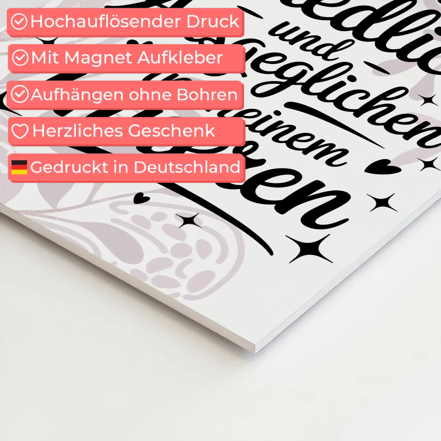 Positives Wandbild Magnet: Ich bin friedlich und ausgeglichen