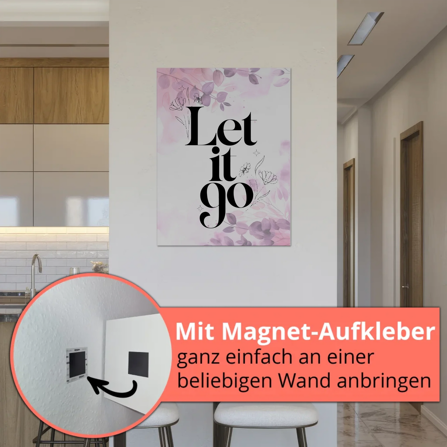 Magnet Poster mit Spruch Let it go personalisiert