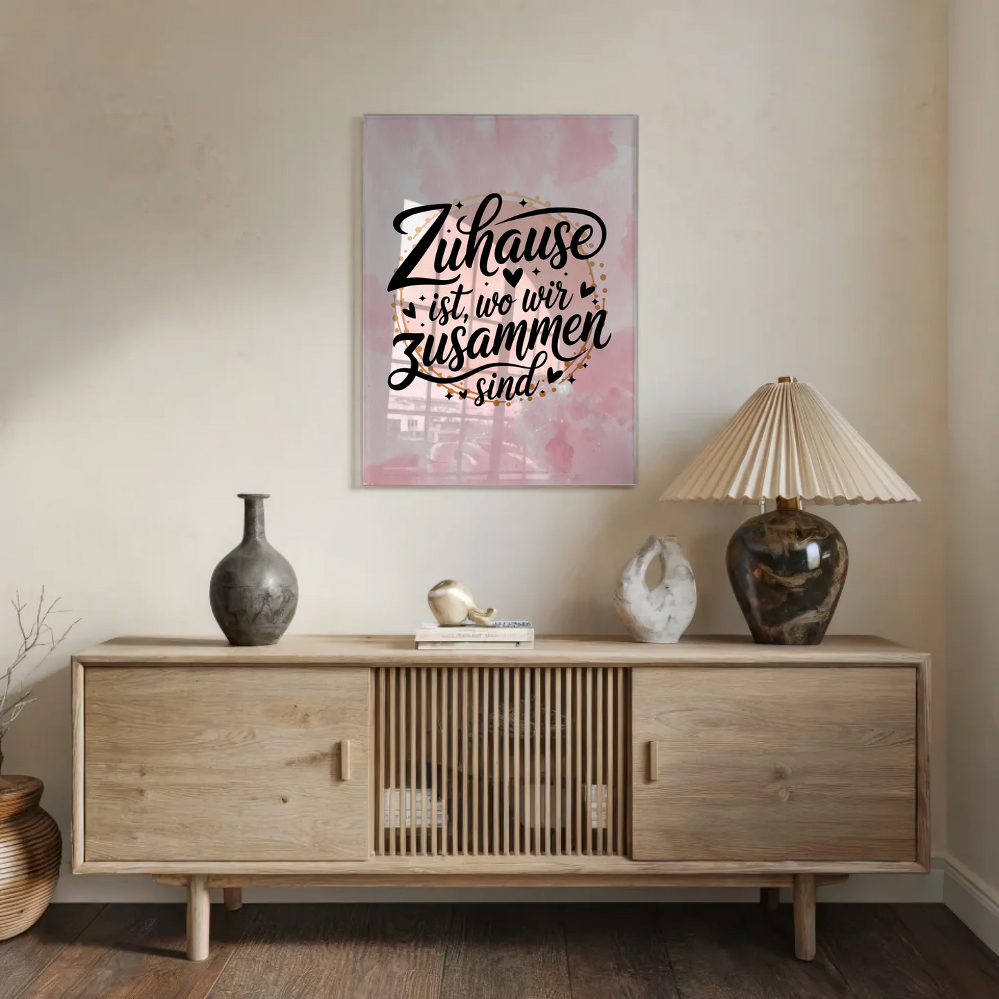Wandbild Acrylglas Zuhause ist wo wir zusammen sind