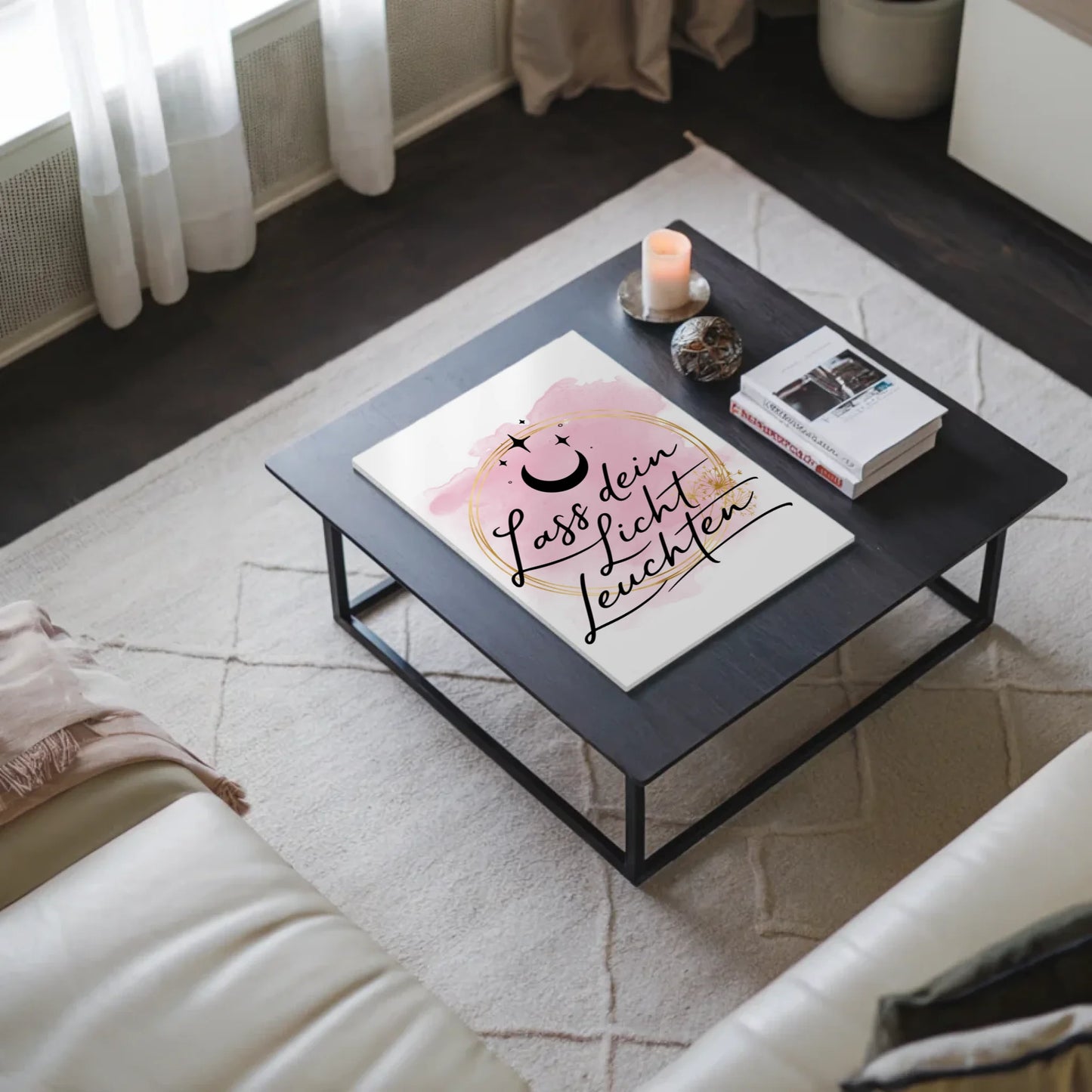 Magnet Poster mit Spruch Affirmation Lass dein Licht leuchten