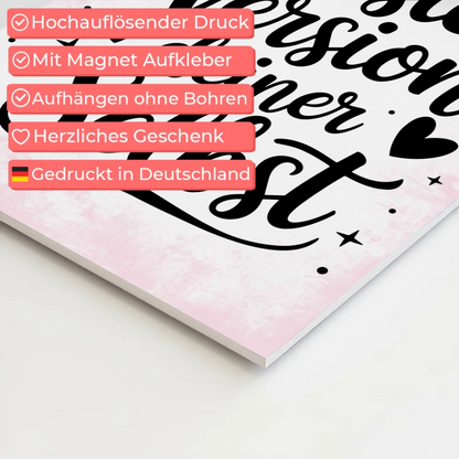 Spruch Fotoboard Magnet Wandbild Beste Version deiner Selbst