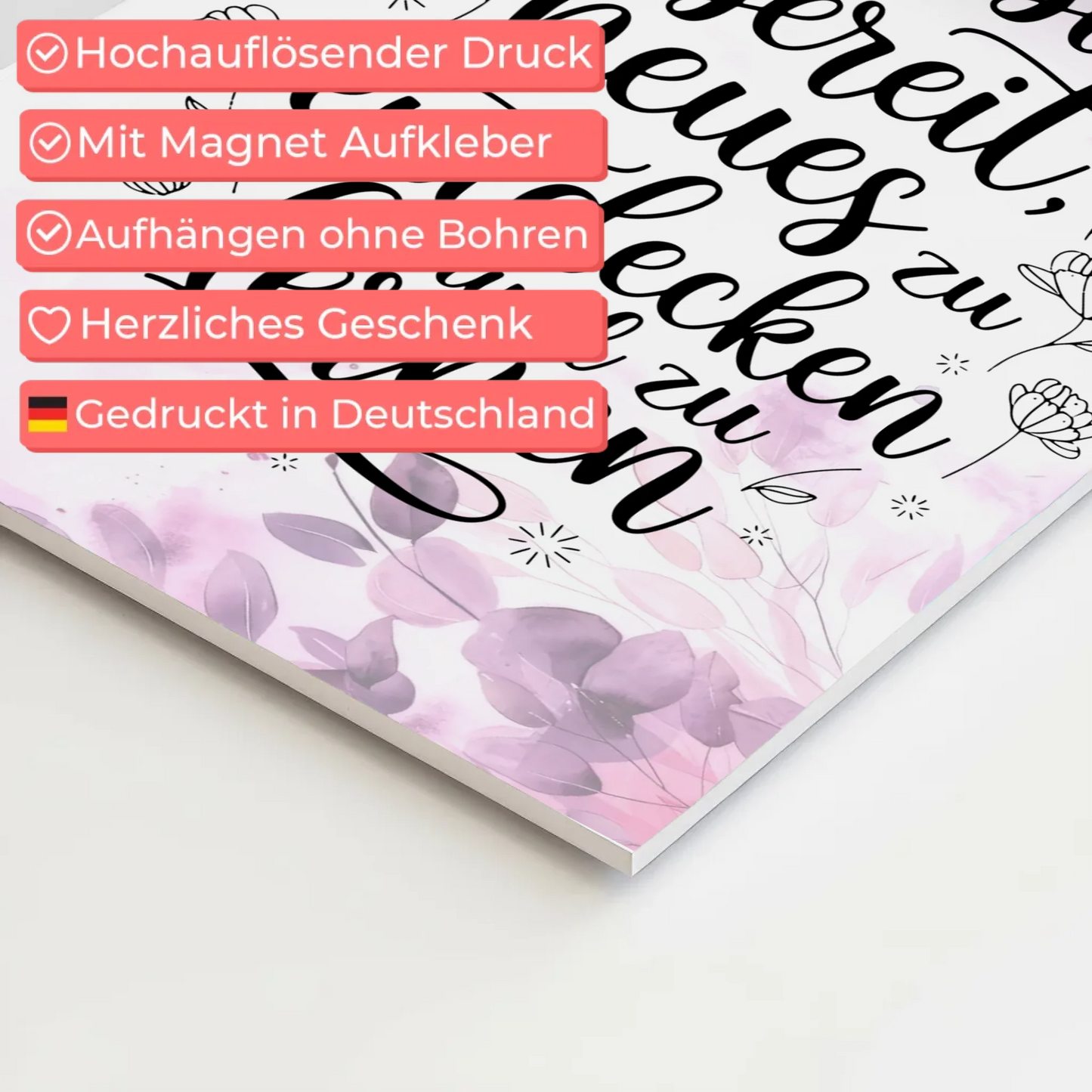 Positives Wandbild Magnet: Spruch Affirmation Ich bin bereit