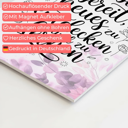Positives Wandbild Magnet: Spruch Affirmation Ich bin bereit