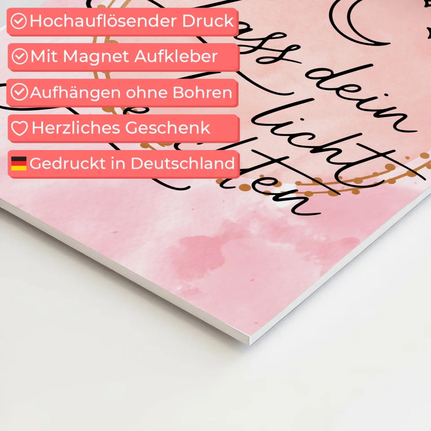 Sprüche Poster Magnetisch Affirmation Lass dein Licht leuchten