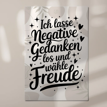 Magnet Poster Affirmation: Negative Gedanken loslassen