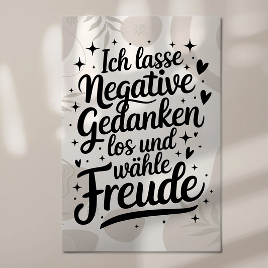 Magnet Poster Affirmation: Negative Gedanken loslassen