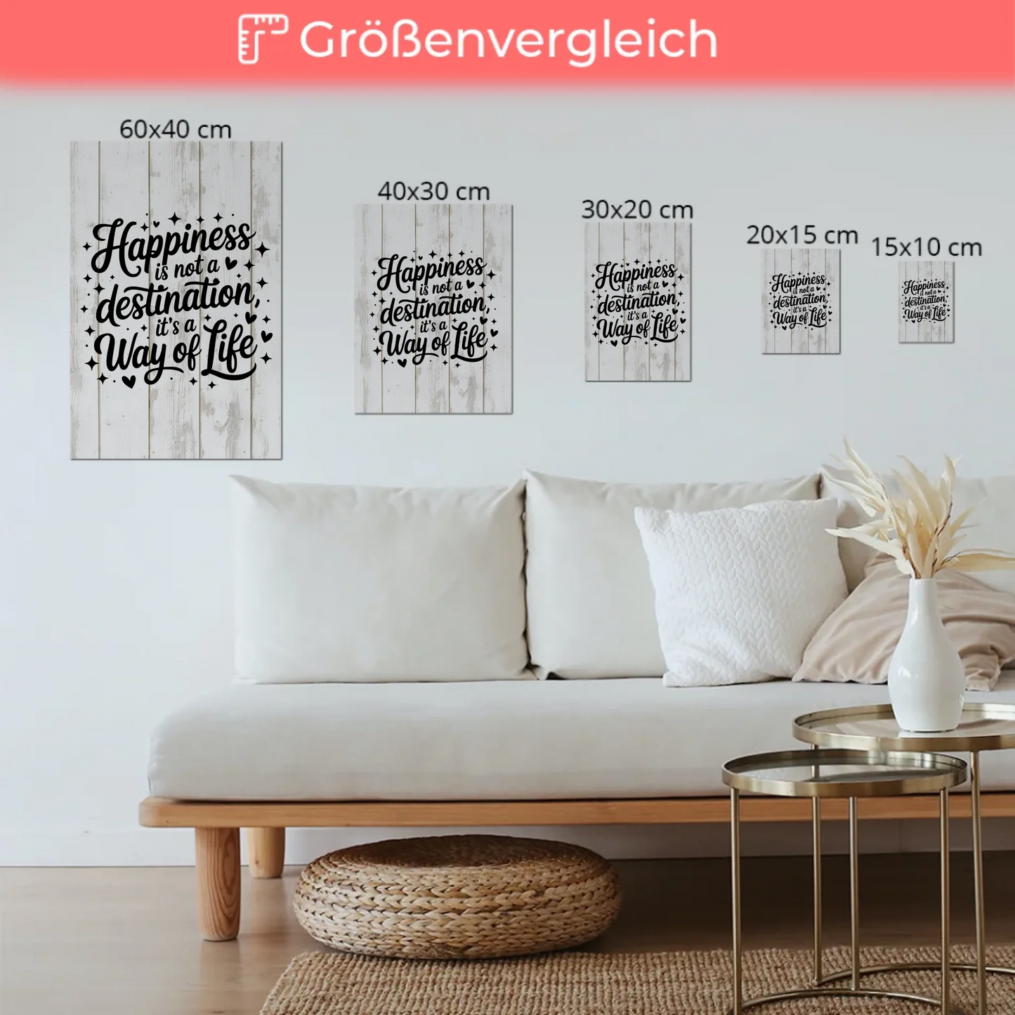 Magnet Poster mit Spruch Happiness is not a destination