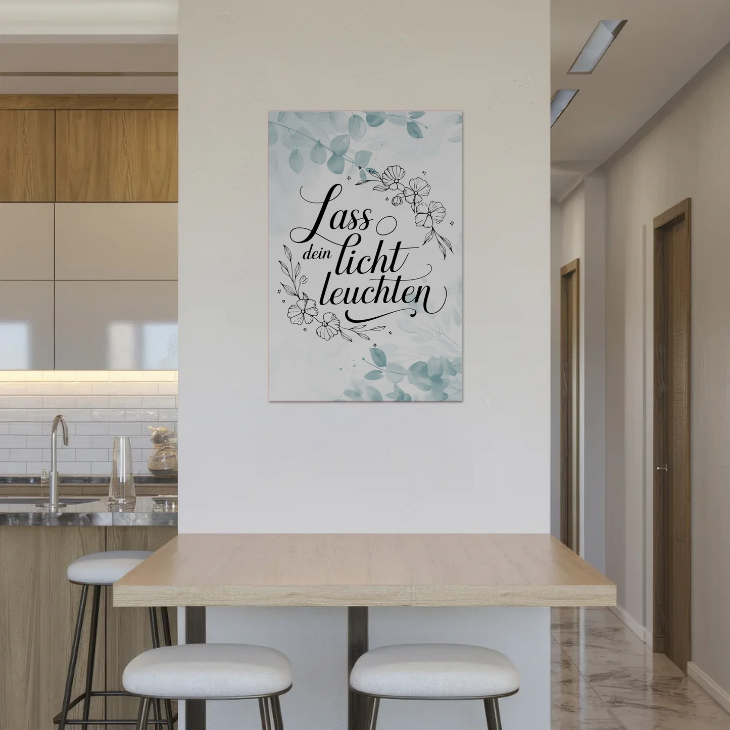 Spruch Fotoboard Magnet Wandbild Lass dein Licht leuchten