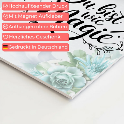 Sprüche Poster Magentisch - Du bist wie Magie Geschenk