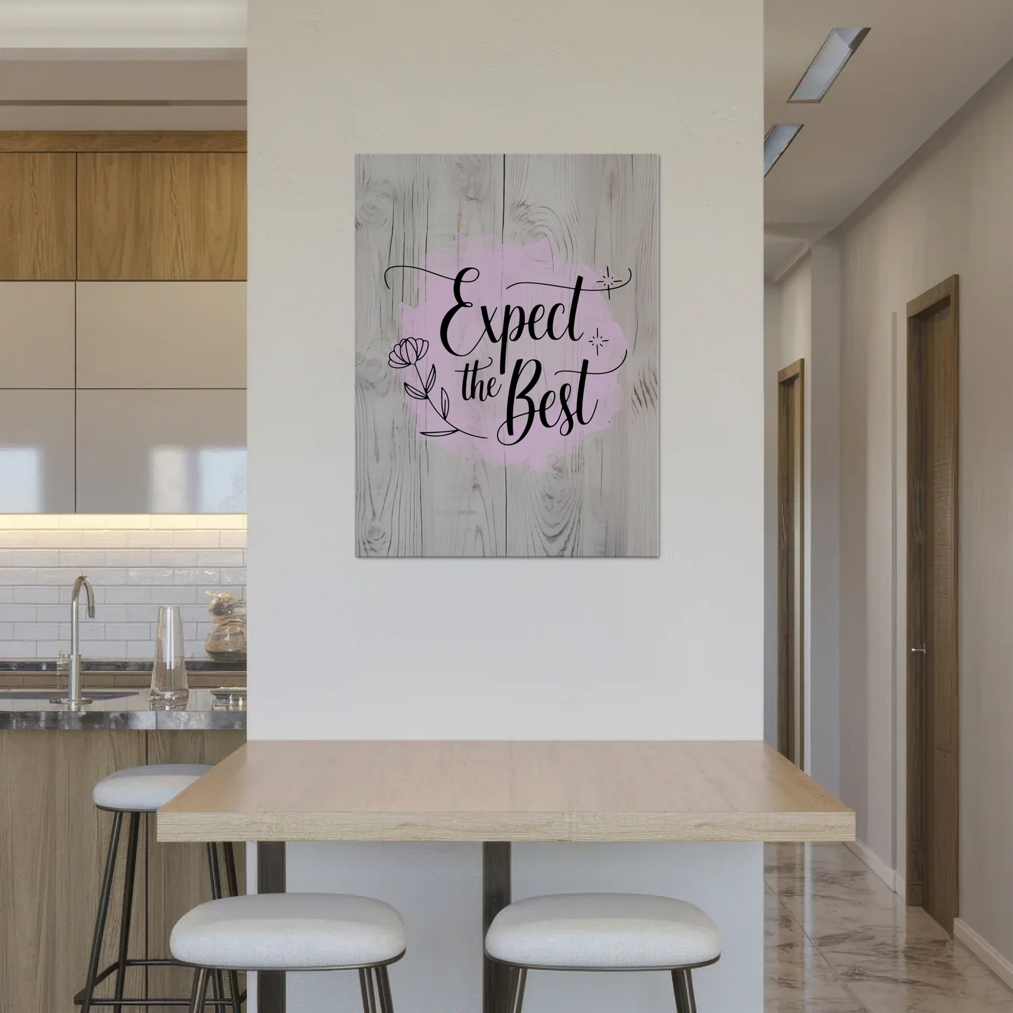 Magnet Poster mit Spruch Expect the Best personalisiert