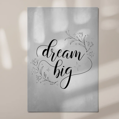 Sprüche Poster Magentisch Dream Big personalisiert